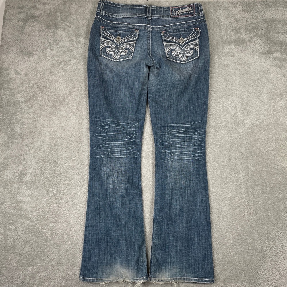 Hydraulic Gramercy Slim Boot Jeans Womens 11/12 Blue Embroidered Flap Pocket Y2K
